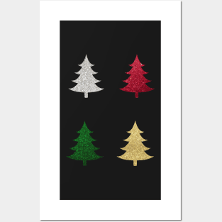 Minimalistic Faux Glitter Christmas Tree Pack Posters and Art